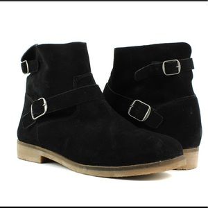 LUCKY BRAND Galvann Ankle Boots Black Suede
